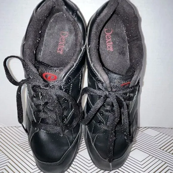 Dexter Mens Bowling Shoes Sz 9 2W Ricky II Black Brunswick Reusable Shoe Shield
