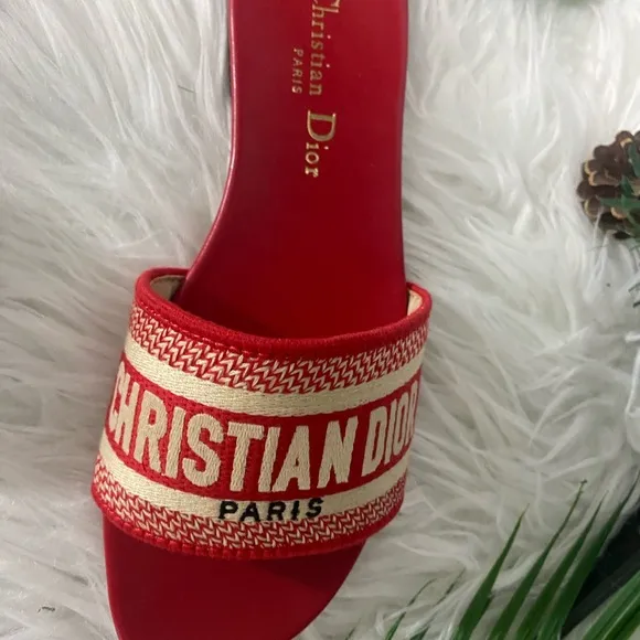 Dior Red Slide Sandals