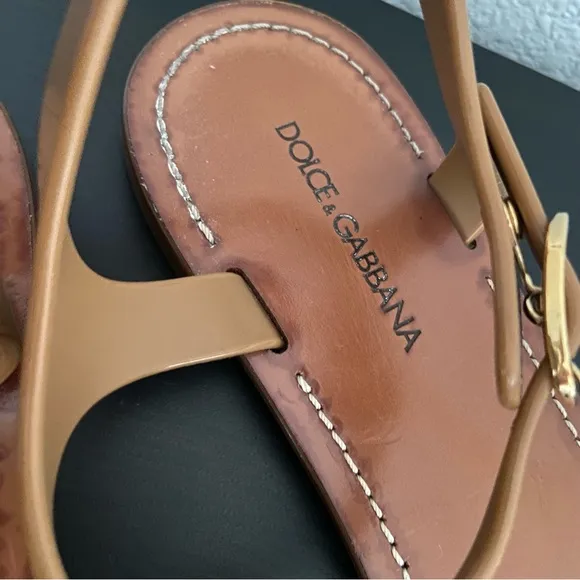 Dolce &amp; Gabbana Thong Sandals Crystal Embellishment Size 39