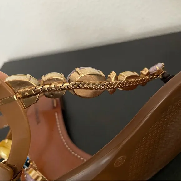 Dolce &amp; Gabbana Thong Sandals Crystal Embellishment Size 39
