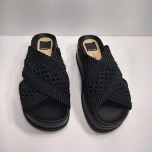 DOLCE VITA Women's Black Woven Slide Sandals size8 pre owned Exellent condition.