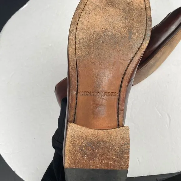 Donald J. Pliner Men's Size 10 M ZAN-D9 Leather Slip On Loafer Brown Shoes