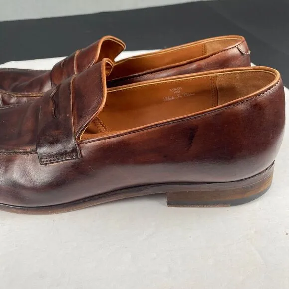 Donald J. Pliner Men's Size 10 M ZAN-D9 Leather Slip On Loafer Brown Shoes
