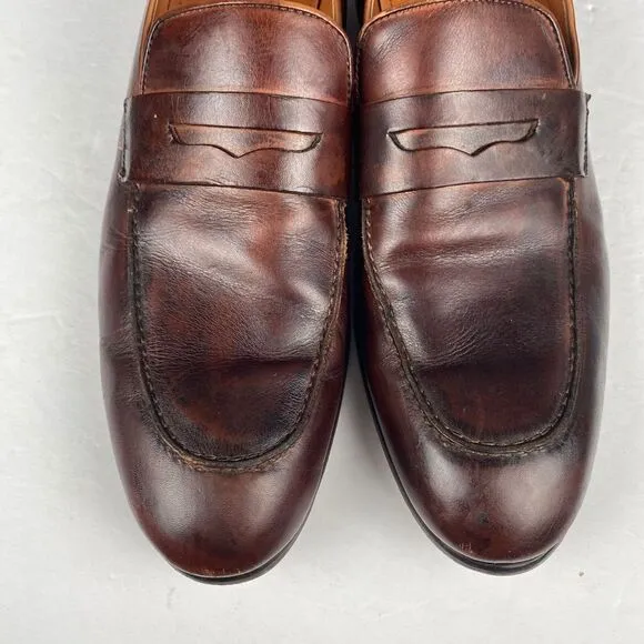 Donald J. Pliner Men's Size 10 M ZAN-D9 Leather Slip On Loafer Brown Shoes
