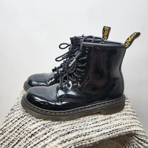 Dr. Martens 1460 Youth Size 2 Black Patent Leather Boots.