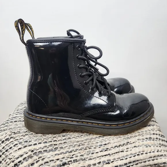 Dr. Martens 1460 Youth Size 2 Black Patent Leather Boots.