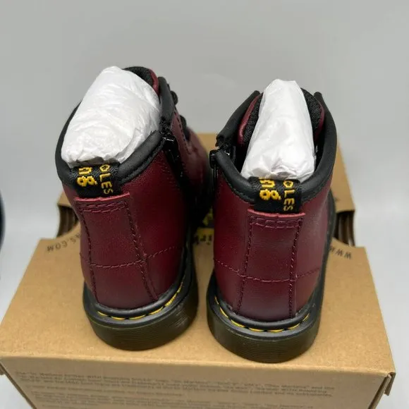 Dr Martens AirWair Brooklee Boots Cherry‎ Red Softy T AW004 Core Kids Toddler