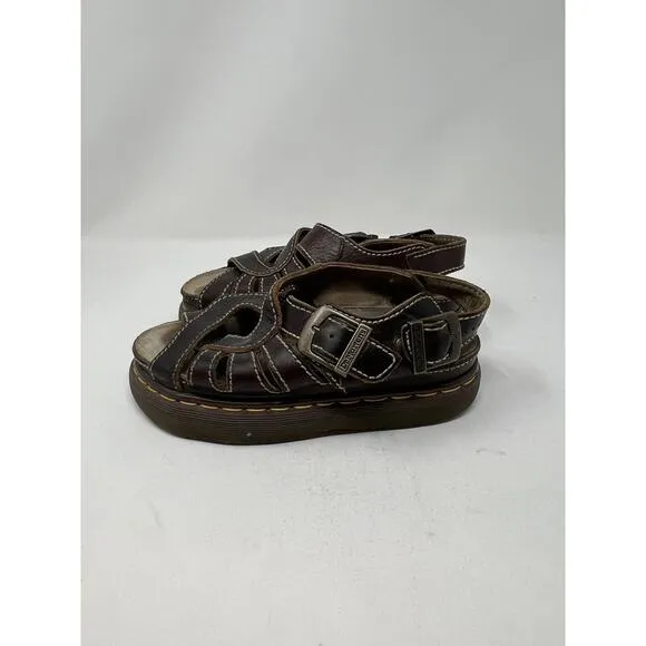 Dr. Martens Chunky Brown Leather Buckle Sandals Vintage Y2K Us Women’s 7 Mens 6