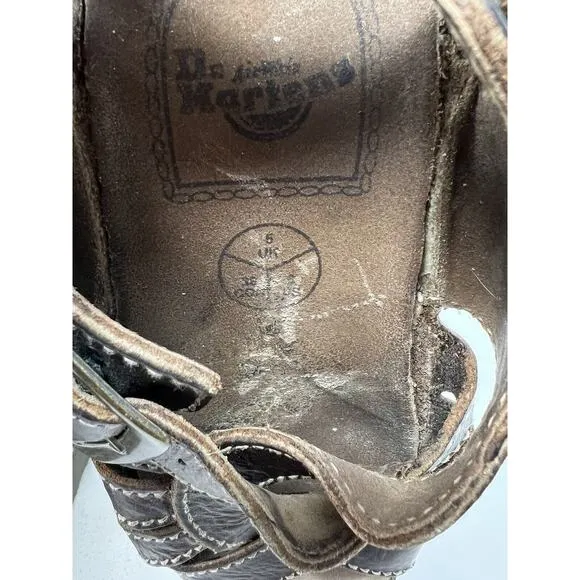 Dr. Martens Chunky Brown Leather Buckle Sandals Vintage Y2K Us Women’s 7 Mens 6