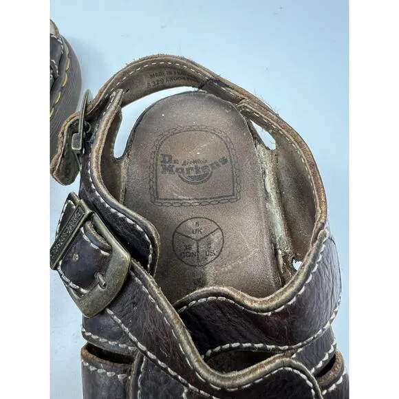 Dr. Martens Chunky Brown Leather Buckle Sandals Vintage Y2K Us Women’s 7 Mens 6
