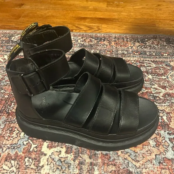 Dr. Martens Clarissa II Women’s Leather Gladiator Strap Sandals Black Size 7