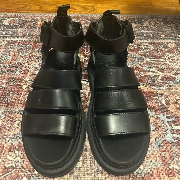 Dr. Martens Clarissa II Women’s Leather Gladiator Strap Sandals Black Size 7