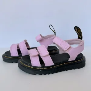 Dr. Martens Kids Pink Touch-Strap Leather Sandals Size 12