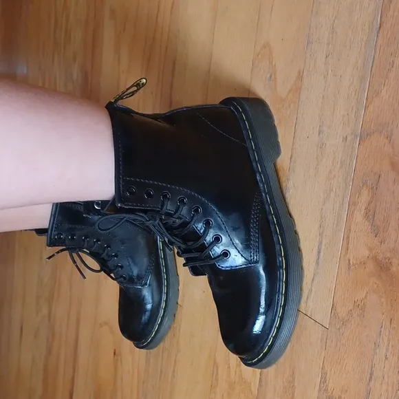 Dr. Martin Waterproof Boys  Black High Top Zippers Boots  2 M