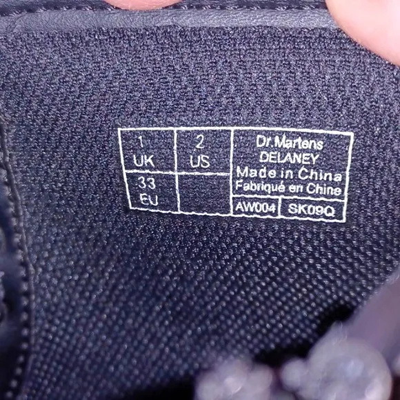 Dr. Martin Waterproof Boys  Black High Top Zippers Boots  2 M