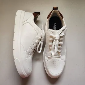 Dr. Scholl's Catch Thrills Mens 12 White Faux Leather Lace Up Shoes