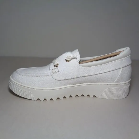 Dr. Scholl's Size 8 M GET ONBOARD White Sneakers New Women's Boat Shoes