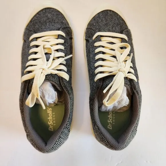 Dr. Scholls Sneakers Womens 7 Charcoal Flannel Time Off Platform ASO Tik Tok