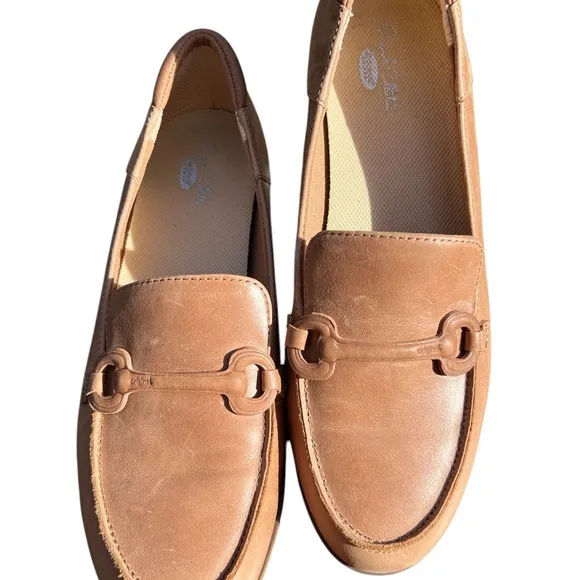 Dr Scholls Women's “Avenue” Tan Leather Comfort Loafers Sz 8