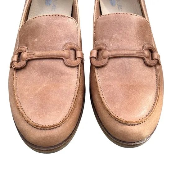 Dr Scholls Women's “Avenue” Tan Leather Comfort Loafers Sz 8