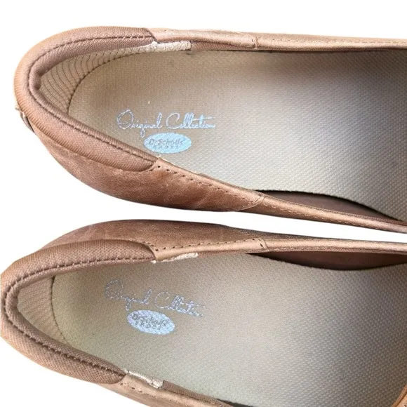 Dr Scholls Women's “Avenue” Tan Leather Comfort Loafers Sz 8