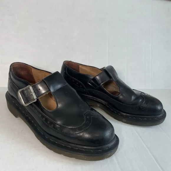 Dr.Martens x Comme Des Garcons Mary Jane Shoes, US Womens 8, EU 39 Black Leather
