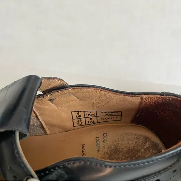 Dr.Martens x Comme Des Garcons Mary Jane Shoes, US Womens 8, EU 39 Black Leather