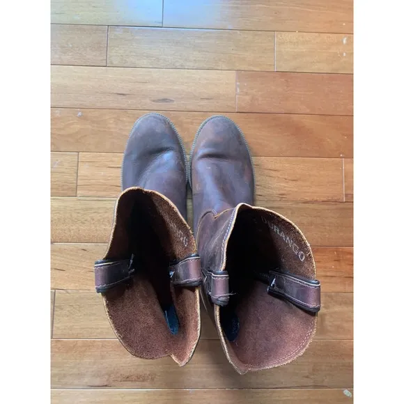 Durango Leather Work Boots Pull On Round Toe Brown Boots Men's 12D made in USA