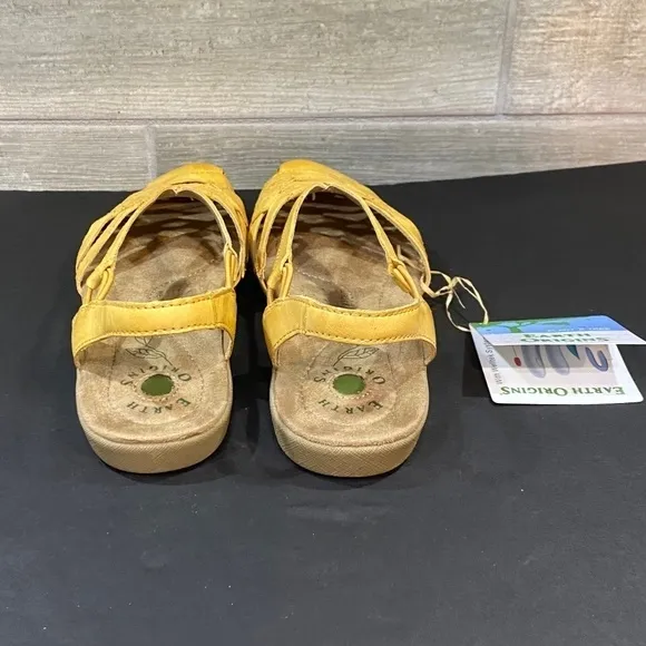 Earth Origins-NIB-Nellie Sandals-Welltek System--Size 6.5-Amber Yellow-Eco Calf