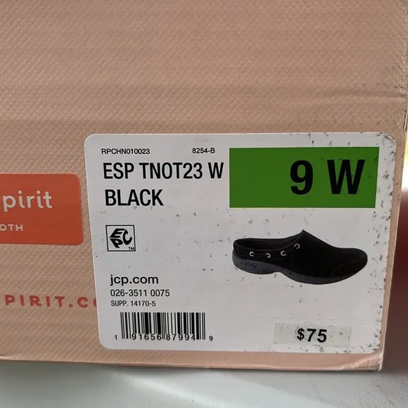 Easy Spirit Clogs- Black-‎ Wide Width