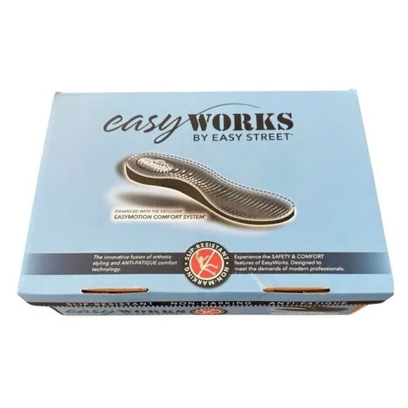 Easy Works by Easy Street Lyndee Shoes Navy Floral Embossed Women’s Size 9.5