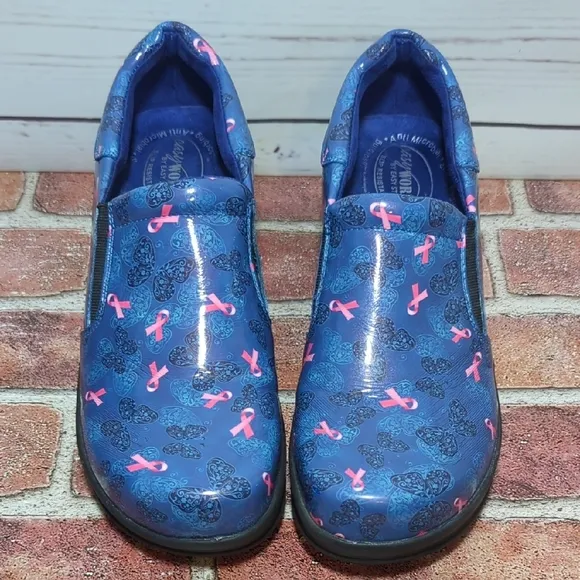 Easy Works by Easy Street Women's Breast Cancer Awareness Work Clogs Shoes 9.5