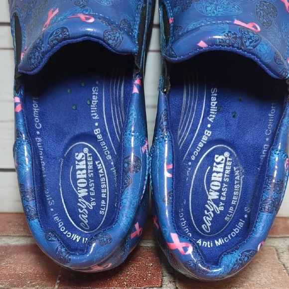 Easy Works by Easy Street Women's Breast Cancer Awareness Work Clogs Shoes 9.5