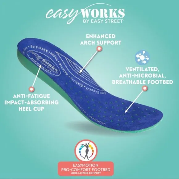 Easy Works by Easy Street Women's Breast Cancer Awareness Work Clogs Shoes 9.5