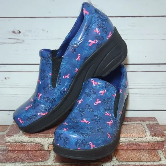 Easy Works by Easy Street Women's Breast Cancer Awareness Work Clogs Shoes 9.5
