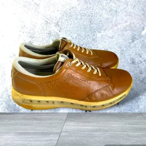 Ecco Gore Tex Surround Golf Shoes Brown Yak Leather 44 10-10.5 US Portugal Wide