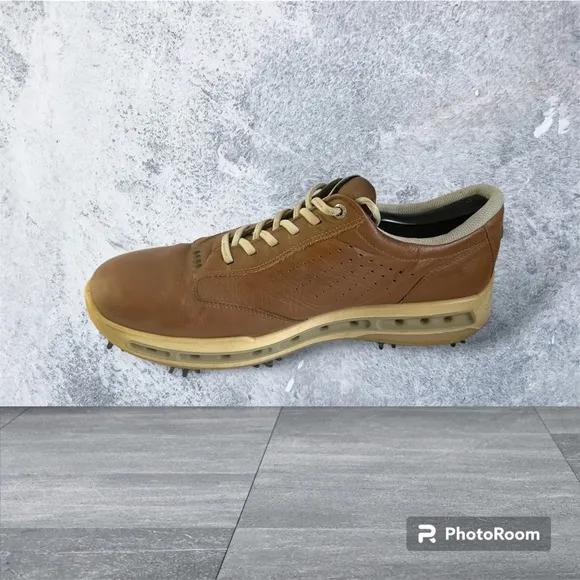 Ecco Gore Tex Surround Golf Shoes Brown Yak Leather 44 10-10.5 US Portugal Wide