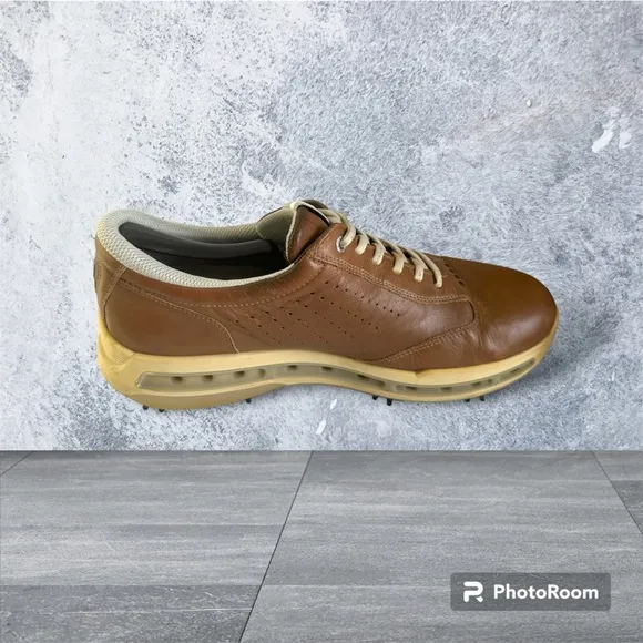 Ecco Gore Tex Surround Golf Shoes Brown Yak Leather 44 10-10.5 US Portugal Wide