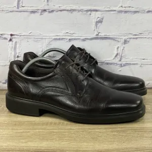 ECCO Helsinki 2 Dark Brown Leather Oxford Shoes Men's US 10-10.5 EU 44 Lace Up