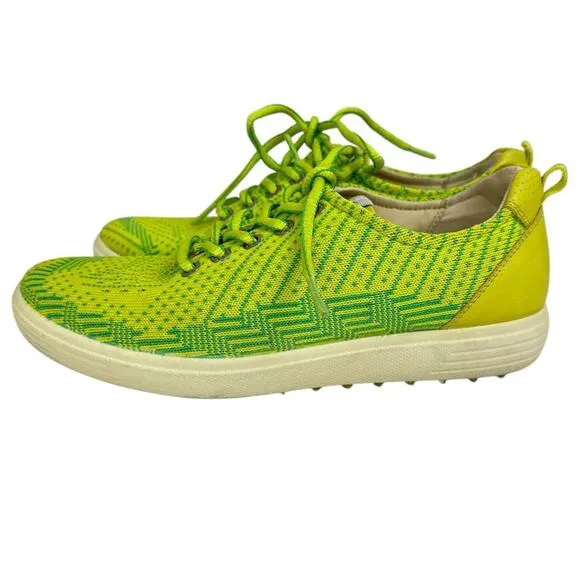 Ecco Hybrid Knit Spikeless Golf Shoes Lime Green Size EUR 38 Wide Width US 7-7.5