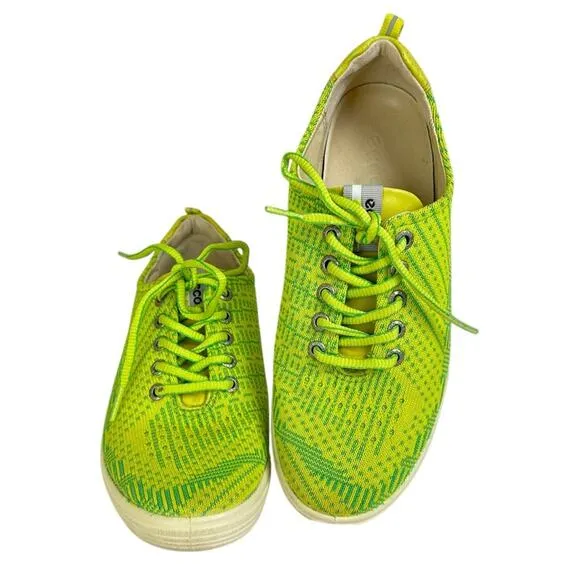 Ecco Hybrid Knit Spikeless Golf Shoes Lime Green Size EUR 38 Wide Width US 7-7.5