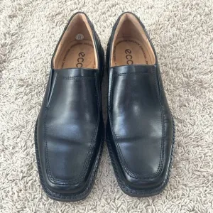 Ecco Men Black Oxford Genuine Leather Arch Support Shoes Size 8/8.5
