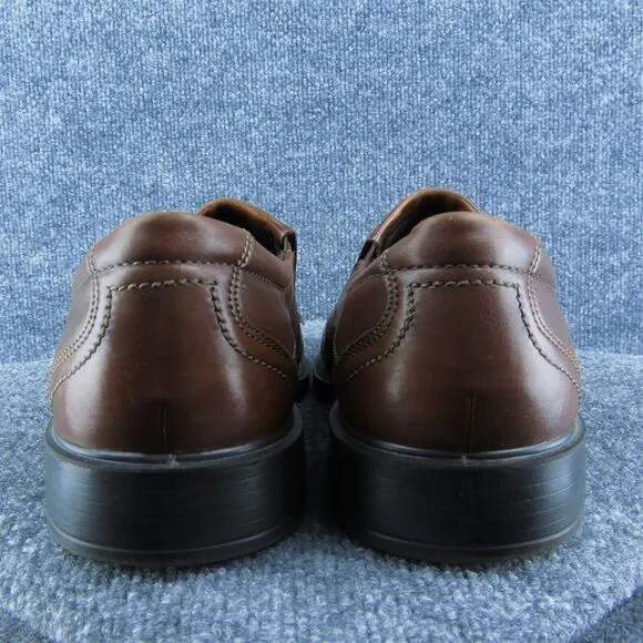 Ecco Men Loafer Shoes Brown Leather Slip On‎ Size 46 Medium