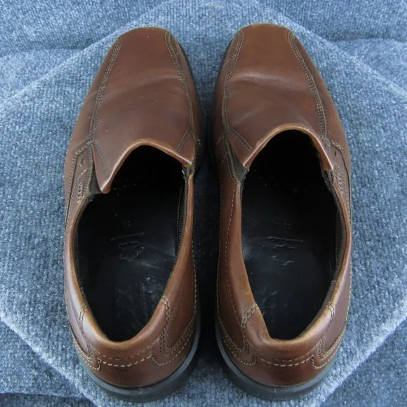 Ecco Men Loafer Shoes Brown Leather Slip On‎ Size 46 Medium