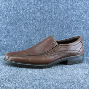 Ecco Men Loafer Shoes Brown Leather Slip On‎ Size 46 Medium
