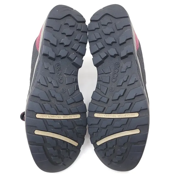 Ecco Shoes Women's Black/Burgundy Gore-Tex Receptor Technology Lace up Size 40