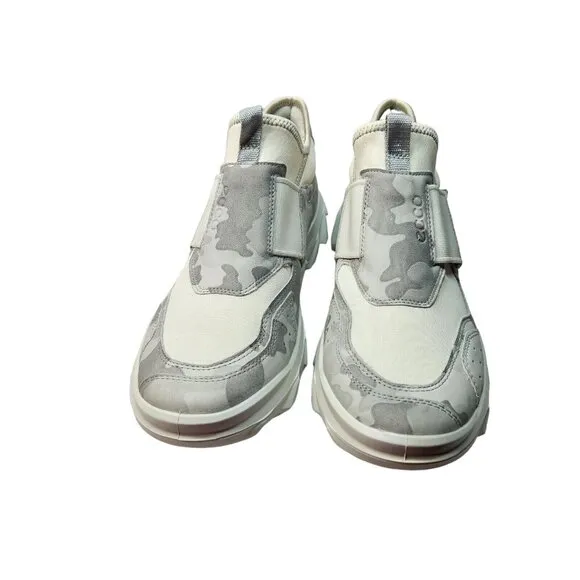 Ecco Sport MX Low Womens Size 39 EU (8-8.5 US) White Camo Sneakers  Trail 82