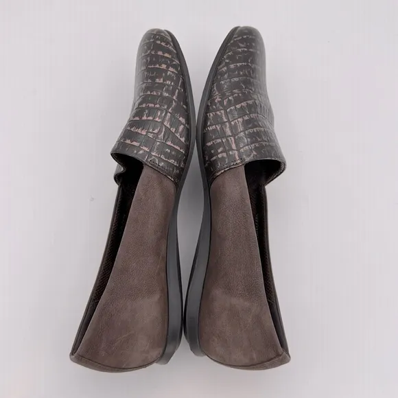 Ecco women’s Touch 15 Ballerina 2.0 flats shoes brown leather &amp; suede SZ 7.5 /38