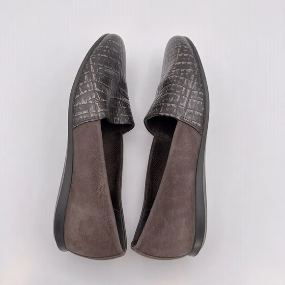 Ecco women’s Touch 15 Ballerina 2.0 flats shoes brown leather &amp; suede SZ 7.5 /38