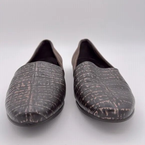 Ecco women’s Touch 15 Ballerina 2.0 flats shoes brown leather &amp; suede SZ 7.5 /38